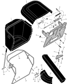 Grass Bagger Diagram and Parts List for 309012X51A 2001 Briggs and Stratton Lawn Tractor